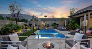 SUNSET OVER OUTDOOR LIVING ROOM